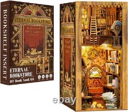 CUTEBEE DIY Book Nook Kit DIY Miniature Dolls House Kit with Furniture and LED