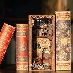 CUTEBEE DIY Book Nook Kit DIY Miniature Dolls House Kit with Furniture and LED