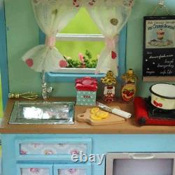 Caravan Travel Miniature Wooden Doll House DIY Kit with Music Box & Cover Gift