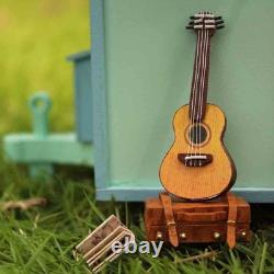Caravan Travel Miniature Wooden Doll House DIY Kit with Music Box & Cover Gift