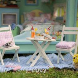 Caravan Travel Miniature Wooden Doll House DIY Kit with Music Box & Cover Gift
