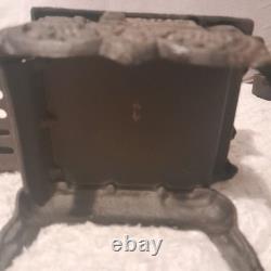 Cast Iron Black Miniature Stove and Pot Belly Stove Vintage Dollshouse 2 piece
