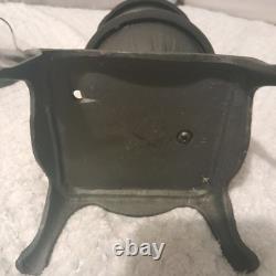 Cast Iron Black Miniature Stove and Pot Belly Stove Vintage Dollshouse 2 piece