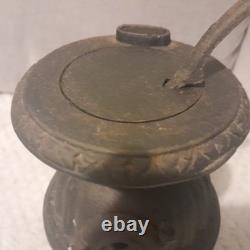 Cast Iron Black Miniature Stove and Pot Belly Stove Vintage Dollshouse 2 piece
