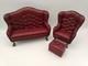 Celia Mayfield Miniatures 112 Dolls House Chair Couch Footstool 3pc
