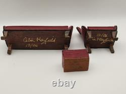 Celia Mayfield Miniatures 112 Dolls House Chair Couch Footstool 3pc