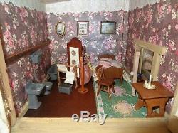 Charming Antique Fully Furnished Early Victorian Stucco Dolls House