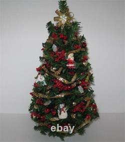 Christmas Tree Red Gold dhs49123 Doll House Shoppe Miniature