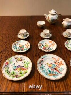 Christopher Whitford Dollhouse Miniature Hand painted Porcelain Tea Set 112