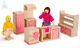 Class Pink Wooden Furniture Dolls House Kitchen Set Miniature No Dolls