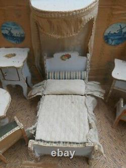 Coffret mobiliers chambre miniature poupée mignonnette circa XIXe état original