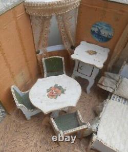 Coffret mobiliers chambre miniature poupée mignonnette circa XIXe état original