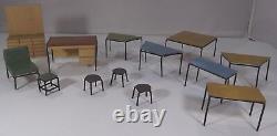 Collection of Vintage Dolls House Miniature Furniture, 13 Pieces, German Tables
