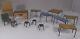 Collection Of Vintage Dolls House Miniature Furniture, 13 Pieces, German Tables