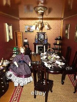 Collectors Georgian Mansion Dolls House 1/12th Fully Furnished Incredible Detail