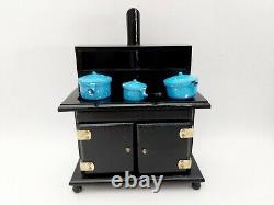Concord Miniatures Doll House Furniture Set of 4 with Tea Set & Mini News Paper