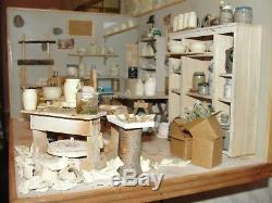 Craig Roberts Pottery Shop Room Box w Accessories OOAK Dollhouse Miniature