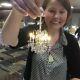 Crystal Silver Chandeliers 6 Arms Led Bright On/off Switch Dollhouse Miniature