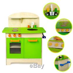 Cucina in Legno Giocattolo per Bambini con Pentole e Accessori Gioco 30x60x72cm