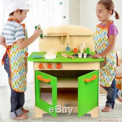 Cucina in Legno Giocattolo per Bambini con Pentole e Accessori Gioco 30x60x72cm