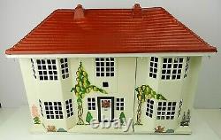 Customised Tri-ang Lunby Christmas Dolls Home House + Furniture No65 + Lighting