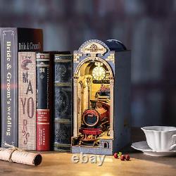DIY Book Nook Stories Wooden Miniature Doll House Bookend Bookshelf Insert Decor