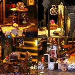 DIY Gothic Dollhouse Kit with LED Light, Collectible Miniature Doll House Toy