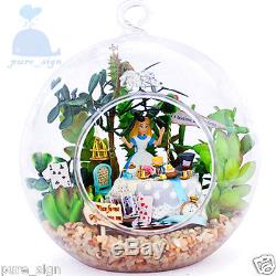 DIY Handcraft Miniature Dolls House LED Lights Alice's Forest Afternoon Tea