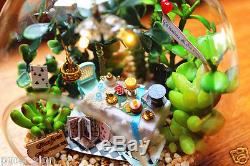 DIY Handcraft Miniature Dolls House LED Lights Alice's Forest Afternoon Tea
