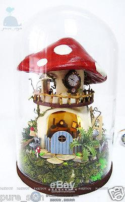 DIY Handcraft Miniature Dolls House LED Lights The Red Mushroom Forrest House