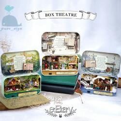 DIY Handcraft Miniature Kit Dolls House The Old Times Trilogy Tin Box Theatre