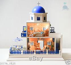 DIY Handcraft Miniature Project Dolls House My White Church Villa in Santorini