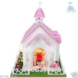 DIY Handcraft Miniature Project My Pink Wedding Chapel Italy Wooden Dolls House