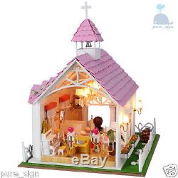 DIY Handcraft Miniature Project My Pink Wedding Chapel Italy Wooden Dolls House