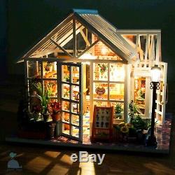DIY Handcraft Miniature Wooden Dolls House The Back Garden Greenhouse 2019