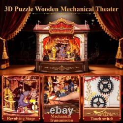 DIY Miniature Wooden Music Box Dollhouse Kit Animal Carnival 3D Puzzle Handmade