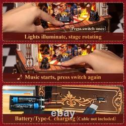 DIY Miniature Wooden Music Box Dollhouse Kit Animal Carnival 3D Puzzle Handmade