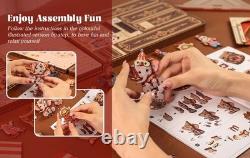 DIY Miniature Wooden Music Box Dollhouse Kit Animal Carnival 3D Puzzle Handmade