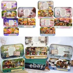 DIY Wooden Dollhouse Kit Handmade Miniature Box Theatre with Furniture Assembly