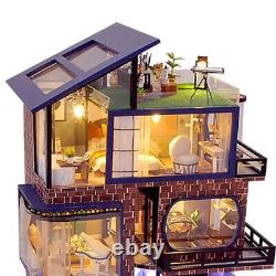 DIY Wooden Miniature Dollhouse Doll House Villa Model Building Kits Toys For