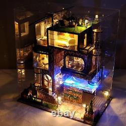 DIY Wooden Miniature Dollhouse Doll House Villa Model Building Kits Toys For