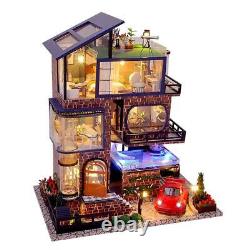 DIY Wooden Miniature Dollhouse Doll House Villa Model Building Kits Toys For