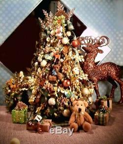 DOLLHOUSE, Fairy Miniature Christmas Tree Artisan Handcrafted 8 Pc Woodland OOAK