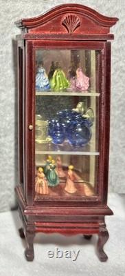 DOLLS HOUSE PARLOUR SET Clock, Cabinets, Secretary Desk & MACK Miniatures- VTG