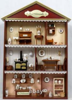 Danbury Goebel M. I. Hummel Miniature Doll House Wall Display 6 Furnished Rooms