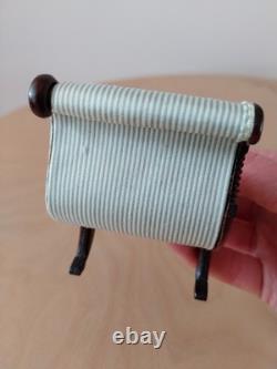 David Booth Miniature Dolls House Chaise Lounge In Striped Silk