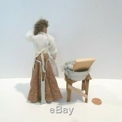 Dawn Adams Miniature Washer Woman Doll With Bucket Of Suds