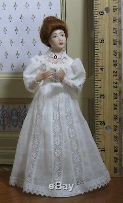 Debra Hammond Victorian Lady Doll White Lace Artisan Dollhouse Miniature DH-M300