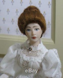 Debra Hammond Victorian Lady Doll White Lace Artisan Dollhouse Miniature DH-M300