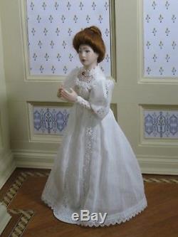 Debra Hammond Victorian Lady Doll White Lace Artisan Dollhouse Miniature DH-M300